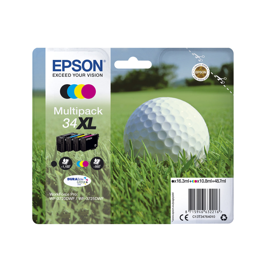 Epson Golf ball 34XL DURABrite Ultra Single Yellow Ink - image 3