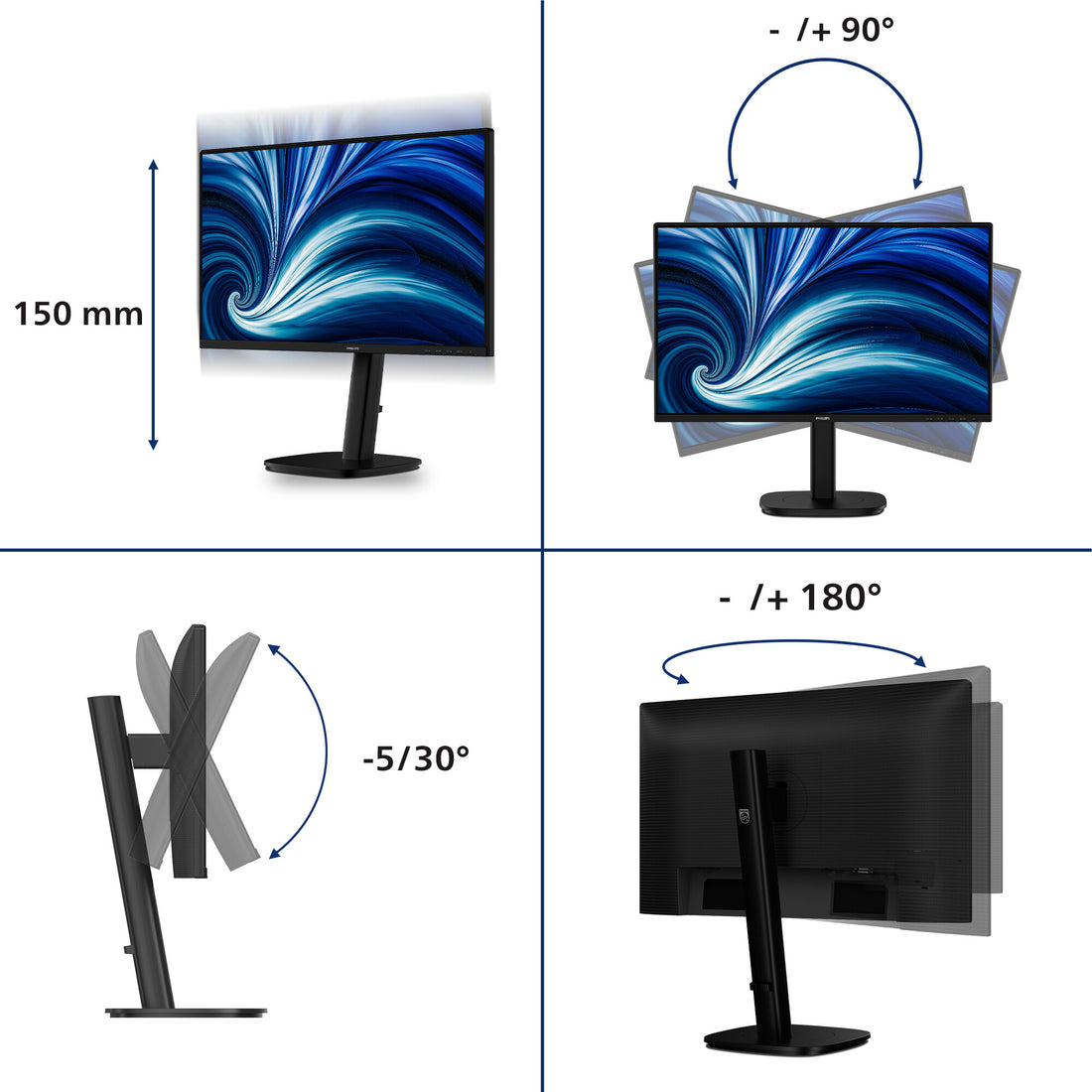 Philips 3000 series 24B2N3200A/00 computer monitor 23.8" 1920 x 1080 pixels Full HD LED Black - image 4