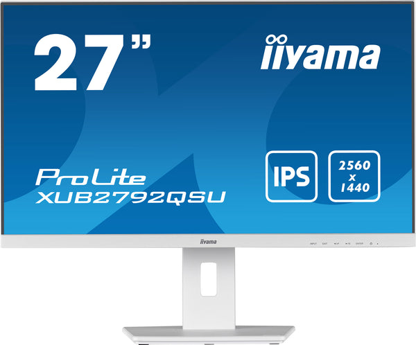 iiyama ProLite 27" QHD Monitor, White (XUB2792QSU-W5)