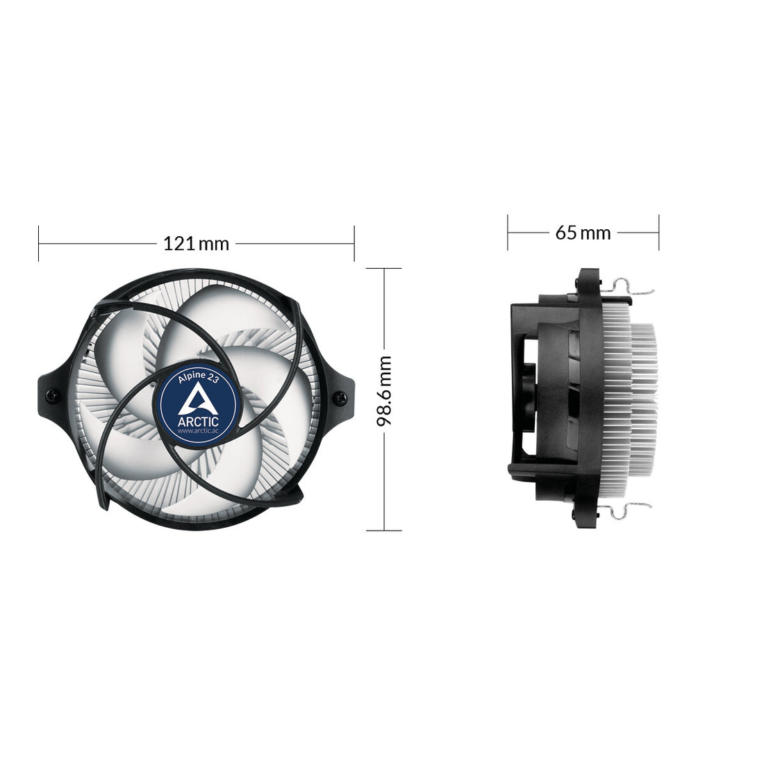 ARCTIC Alpine 23 - Compact AMD CPU-Cooler Processor Air cooler 9 cm Aluminium, Black - image 4