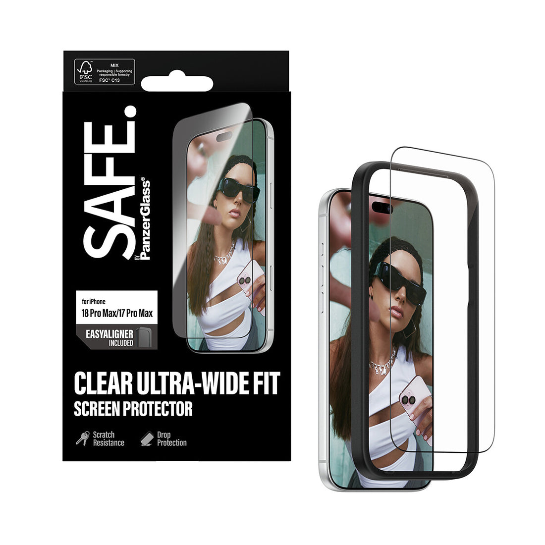 PanzerGlass SAFE. by Screen Protector iPhone 18 Pro Max | 17 Pro Max | Ultra-Wide Fit m. EasyAligner - image 4