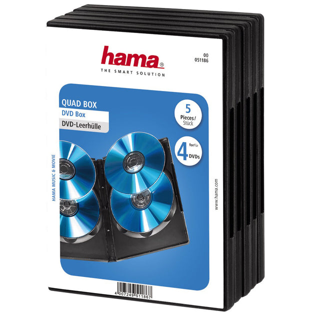 Hama DVD Quad Box, Black, Package of 5 pieces 4 discs | Back to the Office