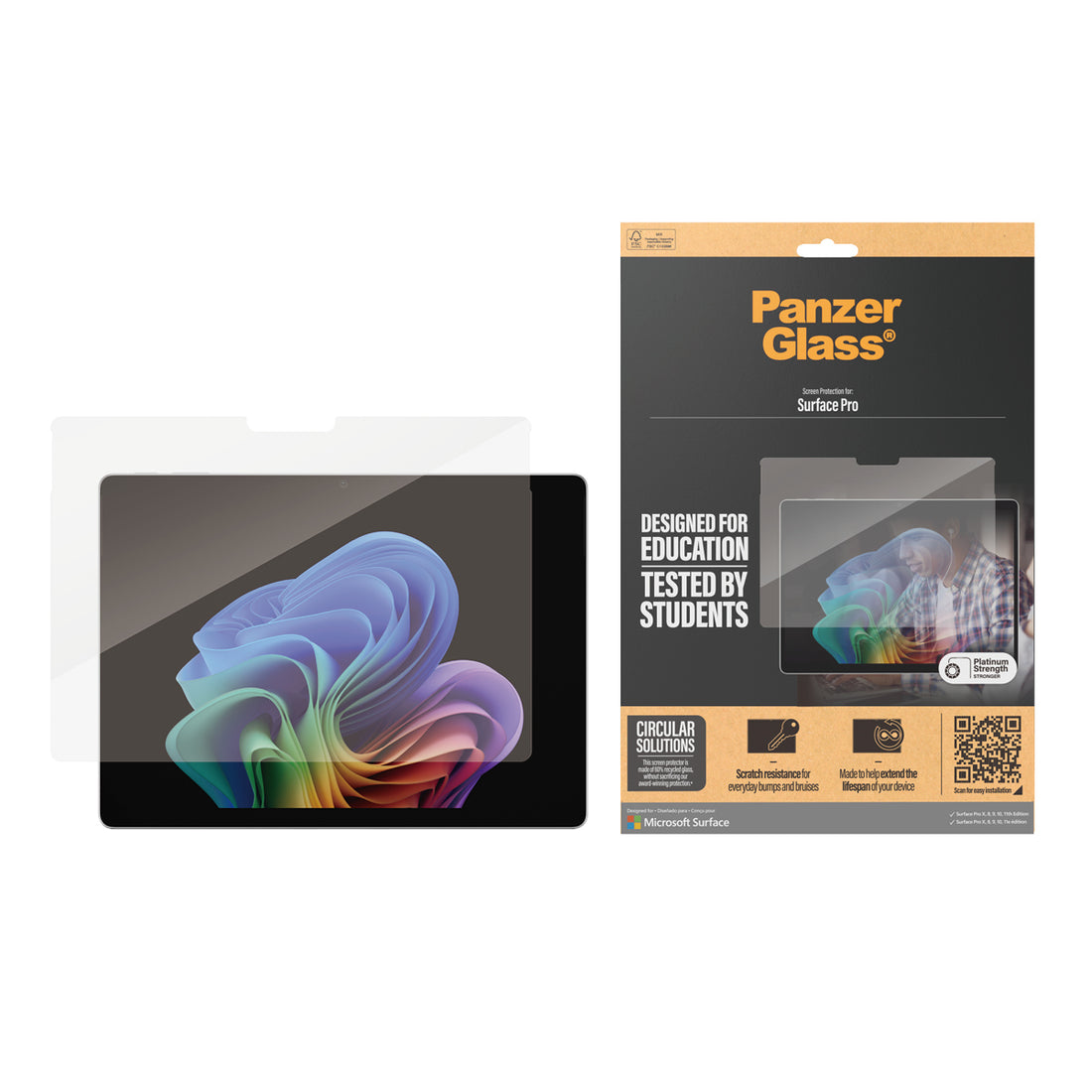PanzerGlass Screen Protector Microsoft Surface Pro X | Pro 8 | Pro 9 | Pro 10 | Pro 11 | Pro 12 | Ultra-Wide - image 2