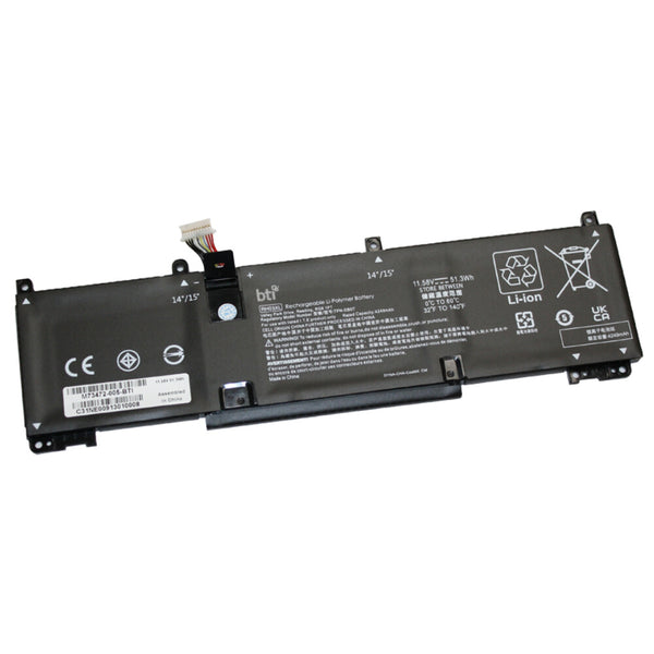 BTI TPN-IB0A compatible 51.3Wh 3-cell battery for HP ELITEBOOK 640 650G9 G10 PROBOOK 440 450 G9 G10
