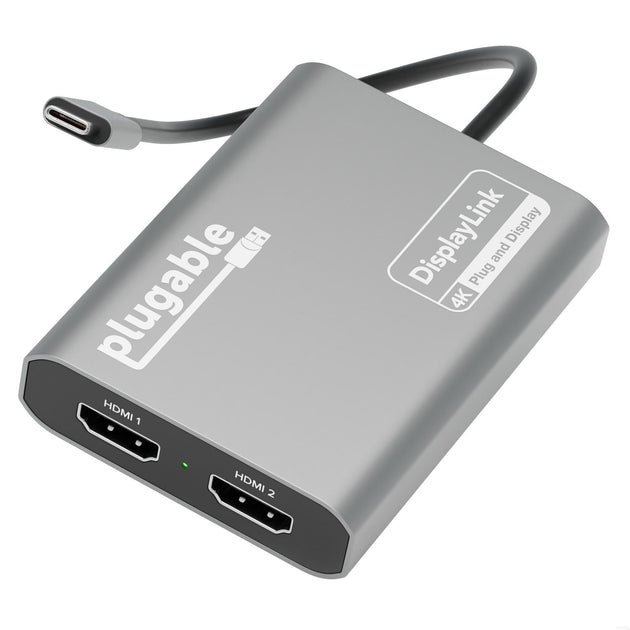 Plugable Technologies USB C to HDMI Adapter, Dual Monitor 4K 60Hz for ...
