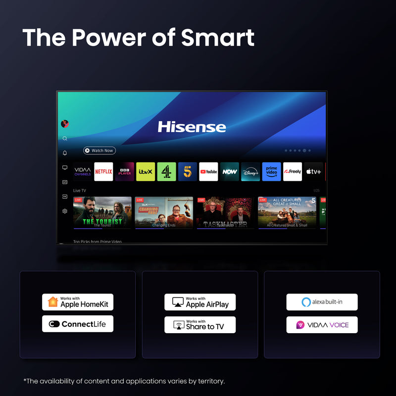 Hisense 55" A85QTUK OLED Smart AI TV with Freely