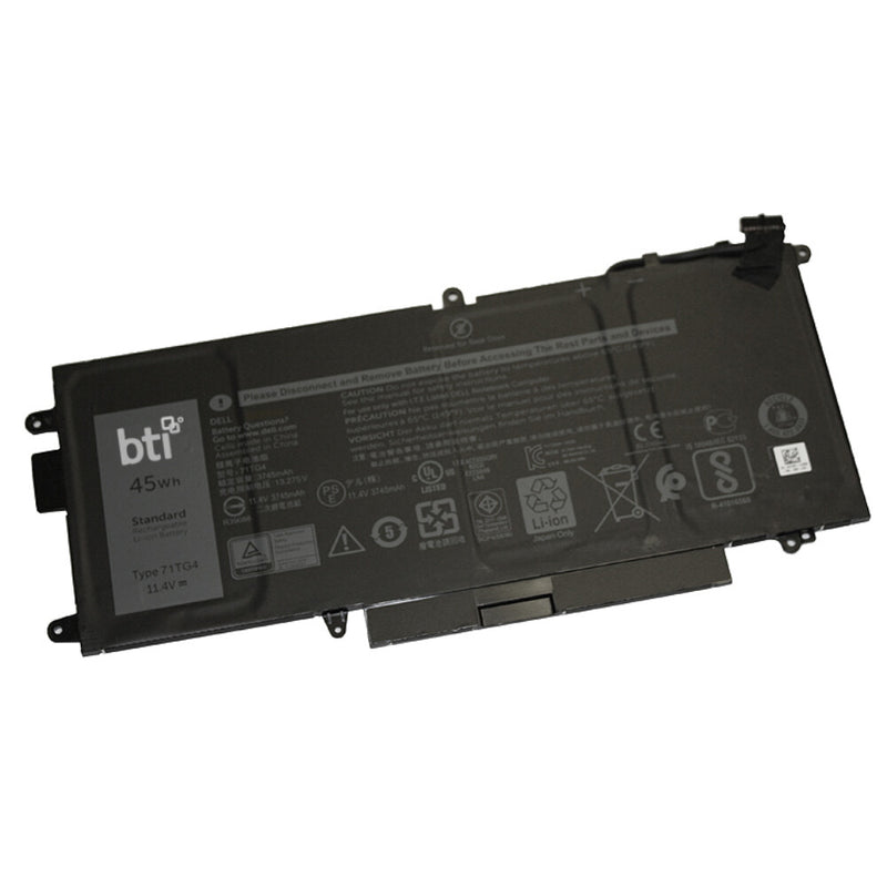 BTI Replacement Battery for Latitude 5289 5289 2 in 1 replacing OEM part numbers 71TG4 X49C1 CFX97 // 11.4V 3745mAh 45Whr