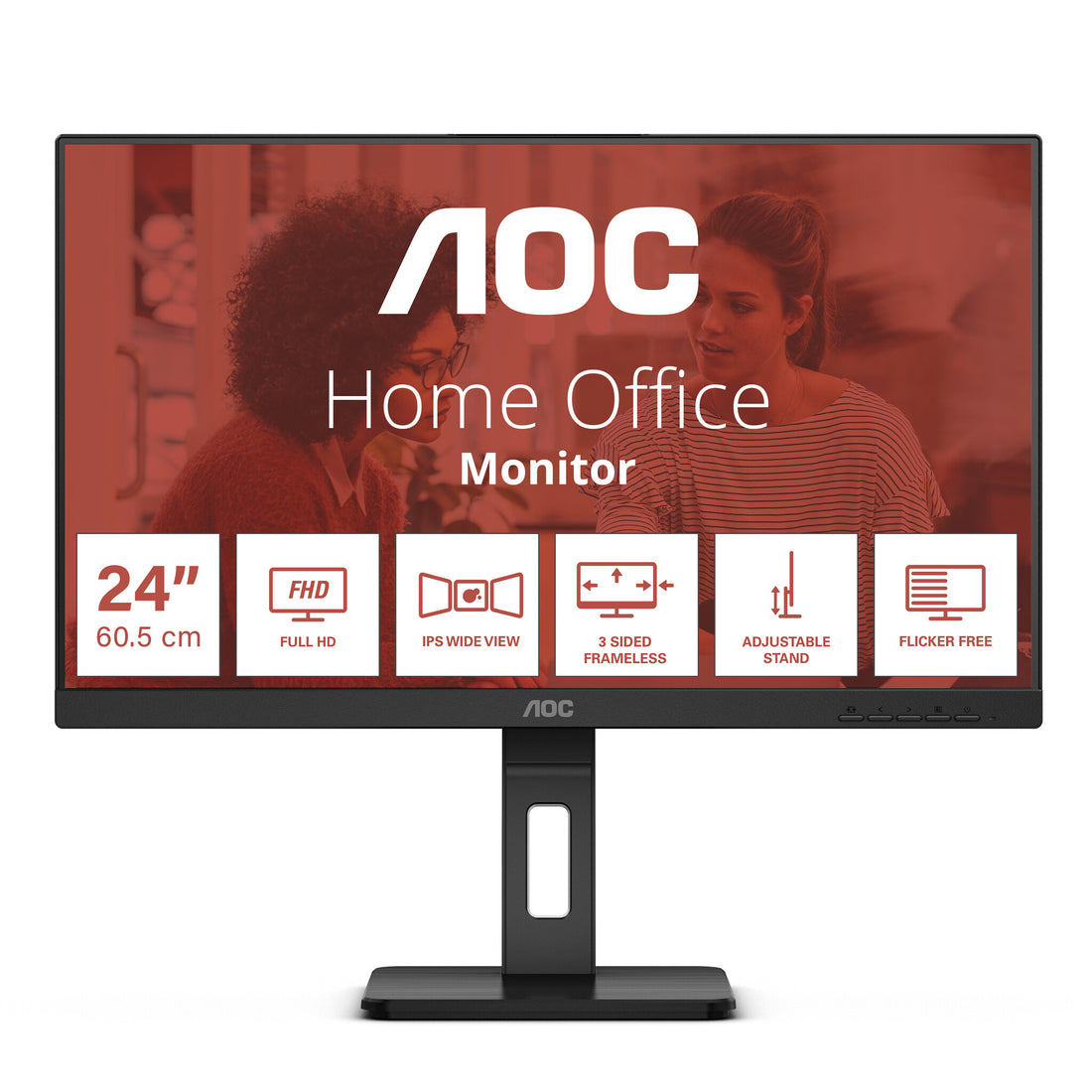 AOC E3 24E3QAF computer monitor 23.8" 1920 x 1080 pixels Full HD LCD Black
