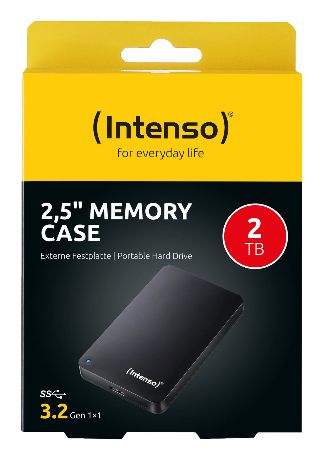 Intenso 2TB 2.5" Memory Case USB 3.0 external hard drive 5400 RPM 2.5" USB Type-A 3.2 Gen 1 (3.1 Gen 1) Black