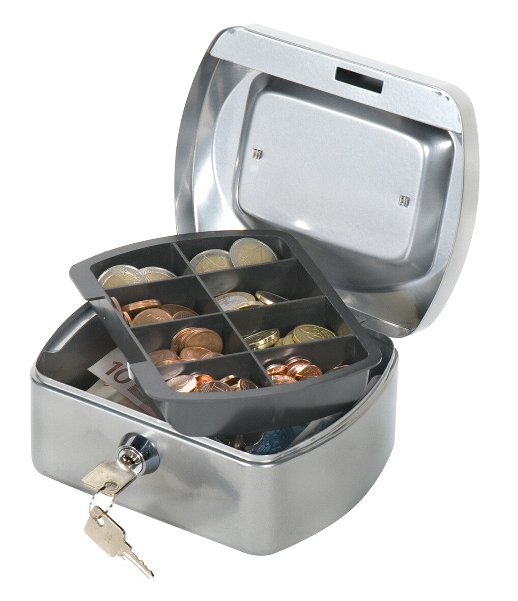 Q-CONNECT Cash Box 6″, universal coin tray – Silver - image 2