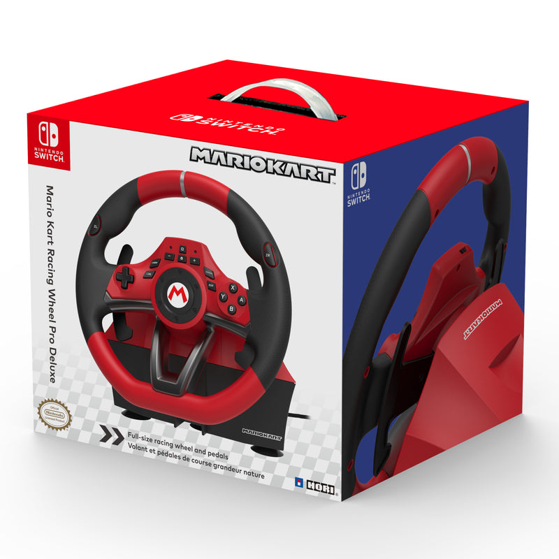 Hori Mario Kart Racing Wheel Pro Deluxe Black, Red USB Steering wheel + Pedals Analogue Nintendo Switch