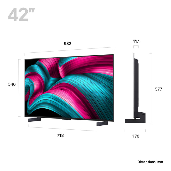 LG OLED42C54LA.AEK TV 106.7 cm (42") 4K Ultra HD Smart TV Wi-Fi Metallic