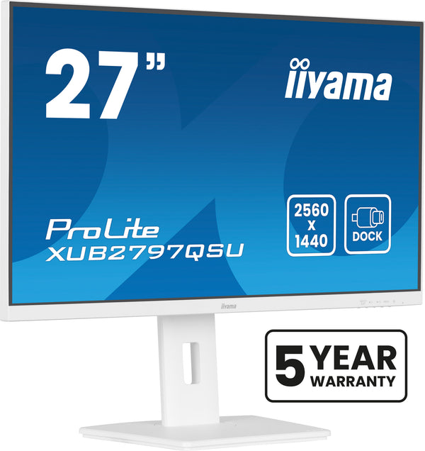iiyama ProLite 27" QHD Monitor, White (XUB2797QSU-W2)