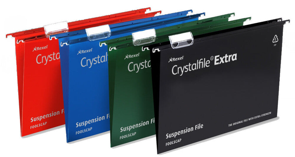 Rexel Crystalfile Extra Foolscap Suspension File 50mm Green (25) - image 2