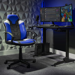 X Rocker | Saturn Mid-Back Wheeled Esport Gaming Chair for Juniors and Teens - Blue