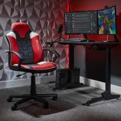 X Rocker | Saturn Mid-Back Wheeled Esport Gaming Chair for Juniors and Teens - Red