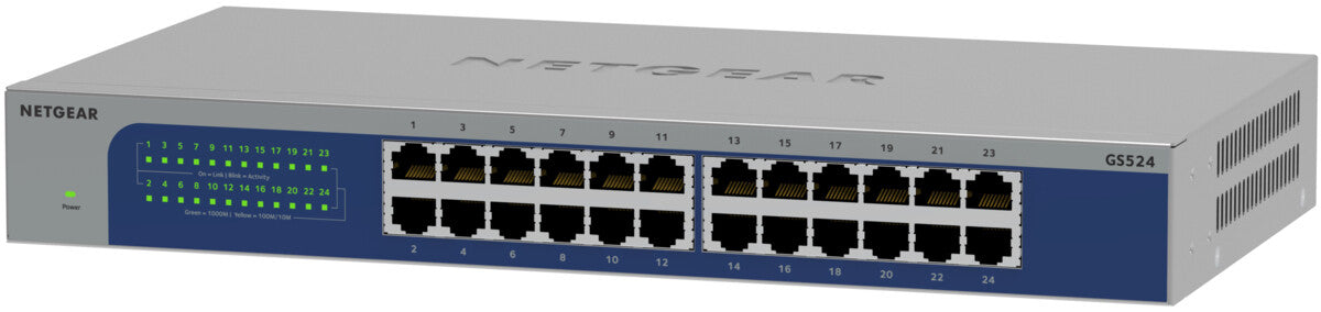 Netgear Switch Back NETGEAR GS524-300EUS network switch Unmanaged Gigabit Ethernet (10/100 ...
