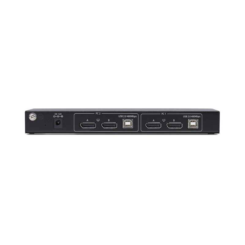 StarTech.com 2-Port Dual-Monitor DisplayPort KVM Switch with Dual View Video Matrix, 4K 60Hz, 4x USB Hub Ports, Hotkey Switching, DP 1.2 Matrix KVM, TAA Compliant