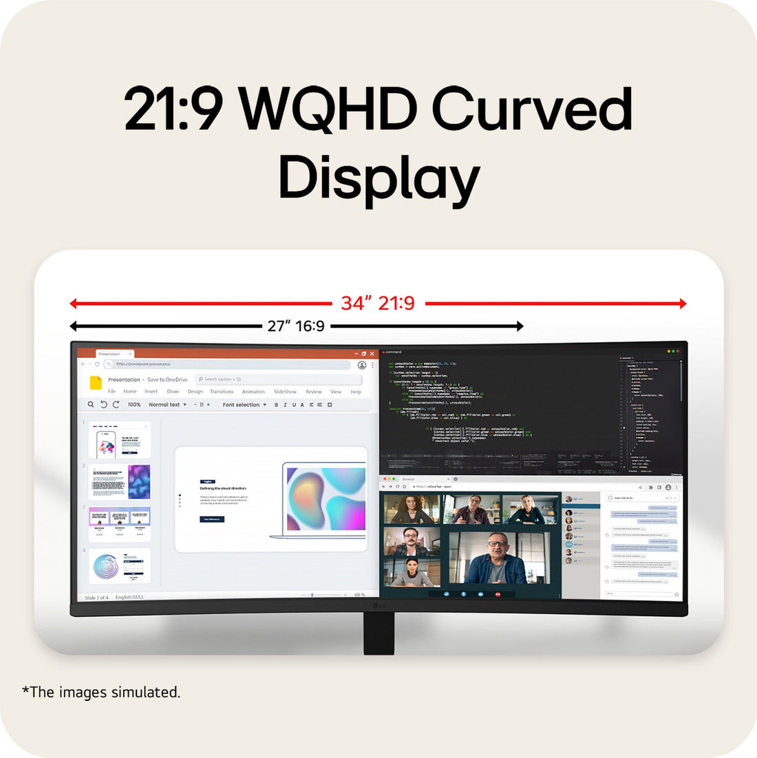 LG UltraWide U6 34U601B, 34-inch WQHD Curved (1800R) 120Hz Monitor, HDR10 & 99% sRGB AMD FreeSync Premium - image 3