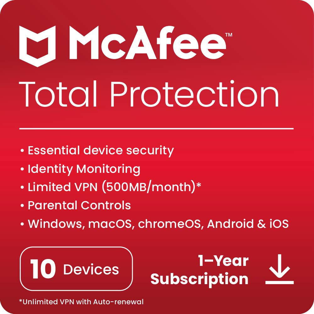 McAfee Total Protection Antivirus security 10 license(s) 1 year(s) - image 2