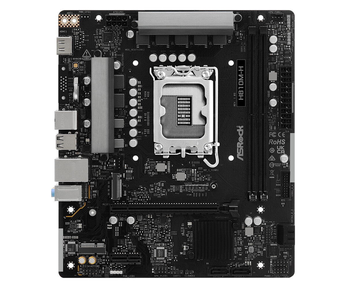 H810 Asrock H810M-H Intel H810 LGA 1851 (Socket V1) micro ATX | Back to the ...