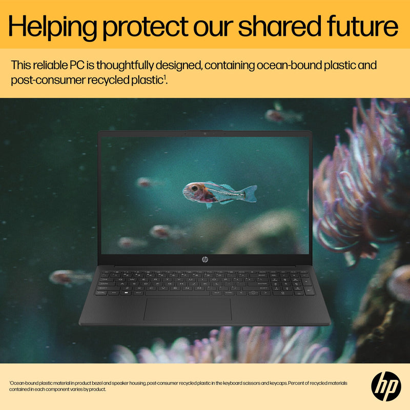 HP 15-fc0038na AMD Ryzen™ 3 7320U Laptop 39.6 cm (15.6") Full HD 8 GB LPDDR5-SDRAM 256 GB SSD Wi-Fi 6 (802.11ax) Windows 11 Home Black