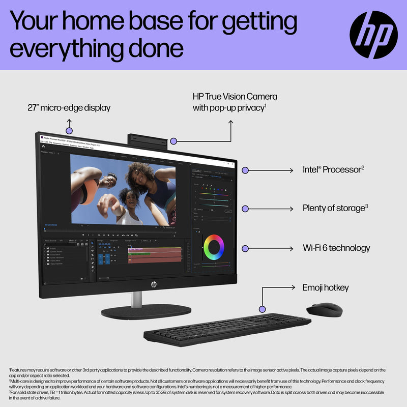 HP 27 inch All-in-One 27-cr0045na PC Intel® Core™ i5 i5-1335U 8 GB DDR4-SDRAM 512 GB SSD