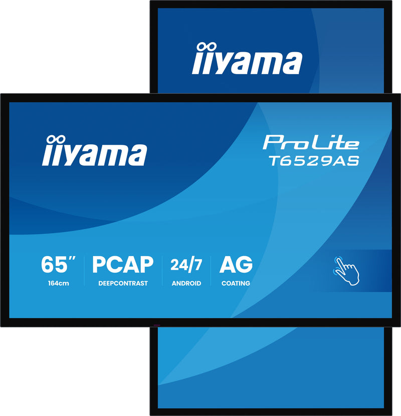 iiyama T6529AS-B1AG computer monitor 163.8 cm (64.5") 3840 x 2160 pixels 4K Ultra HD LED Touchscreen Black
