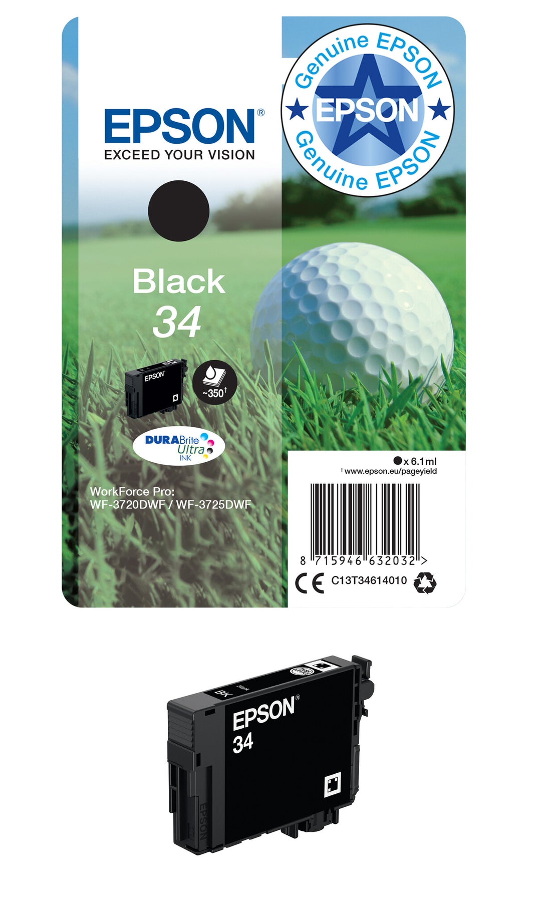 Epson Golf ball 34 DURABrite Ultra Single Black Ink - image 2