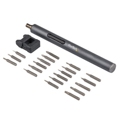 StarTech.com 20-Bit Electric Precision Screwdriver Set - Portable/Mini Battery Powered Bit Driver Kit for Electronic, Laptop, Computer, Tablet & Phone Repairs - Magnetic - Cordless