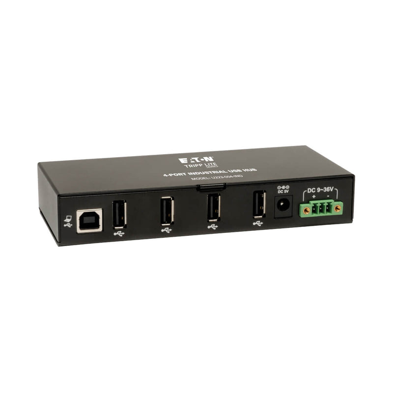 Tripp Lite U223-004-IND 4-Port Industrial-Grade USB 2.0 Hub - 15 kV ESD Immunity, Metal Housing, Mountable