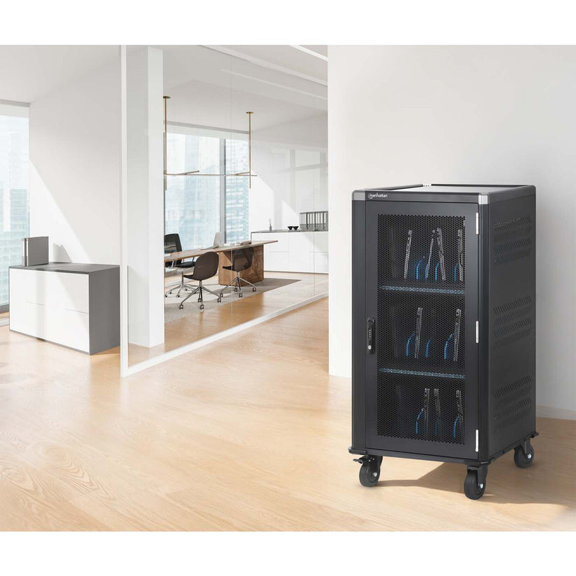 Manhattan Laptop Charging Cabinet Trolley/Cart via USB-C 65W 16" 30-bay, Suitable for USB-C laptops (to 16") - image 5