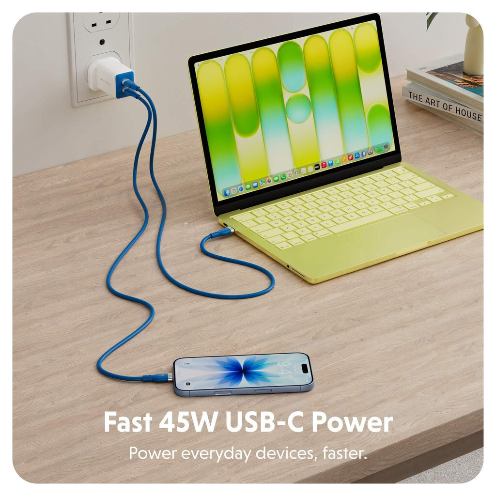 Targus HyperJuice Flex 45W GaN Laptop, Smartphone, Headset, Portable gaming console White, Blue AC Indoor - image 2