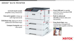 Xerox B410 A4 47ppm Duplex Printer PS3 PCL5e/6 2 Trays Total 650 Sheets