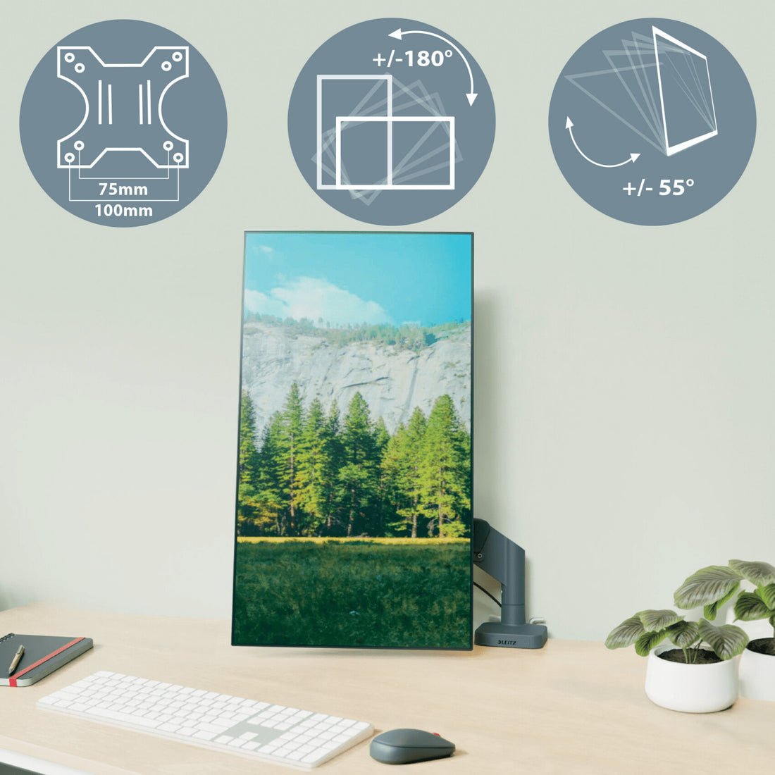 Leitz Ergo Space Saving Dual Monitor & Laptop Arm - image 4
