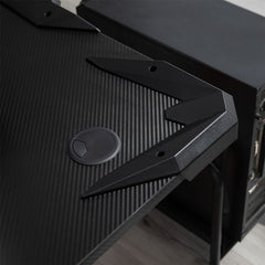 HOMCOM Gaming Desk, Ergonomic Home Office Desk - Black/Red