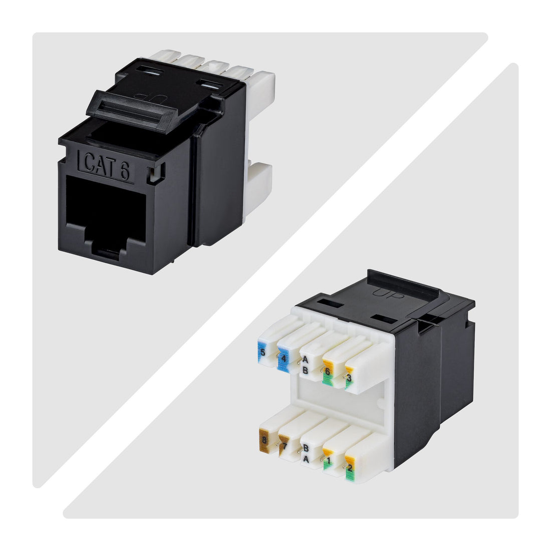 StarTech.com Cat6 Keystone Jack, 24-Pack RJ45 Ethernet Keystone Jacks, UTP Cat6 Wall Jack, 180-Degree 110 - image 3
