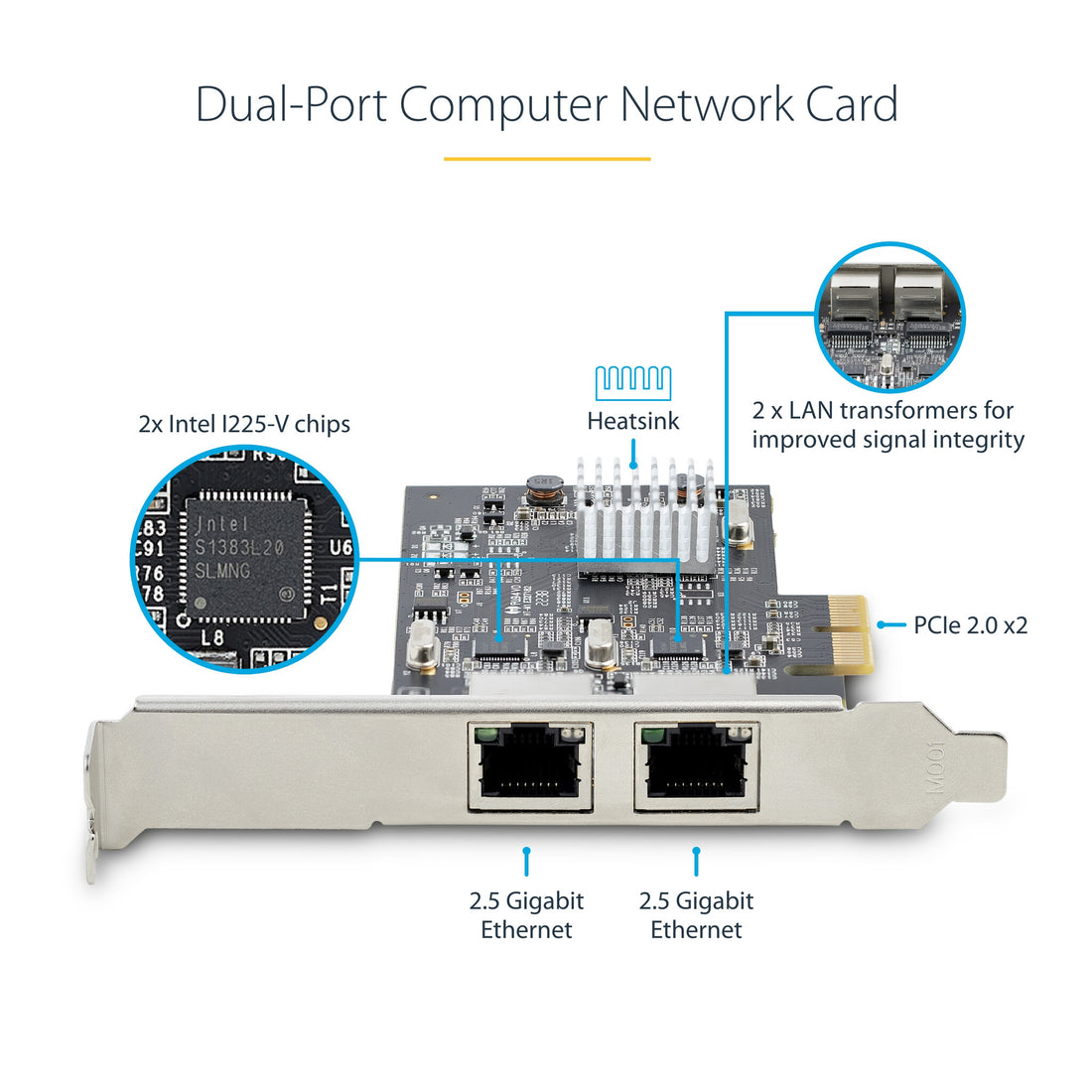 StarTech.com 2-Port 2.5Gbps NBASE-T PCIe Network Card, Intel I225-V, Dual-Port Computer Network Card - image 9