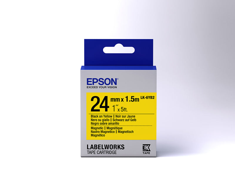 Epson Label Cartridge Magnetic LK-6YB2 Black/Yellow 24mm (1.5m)