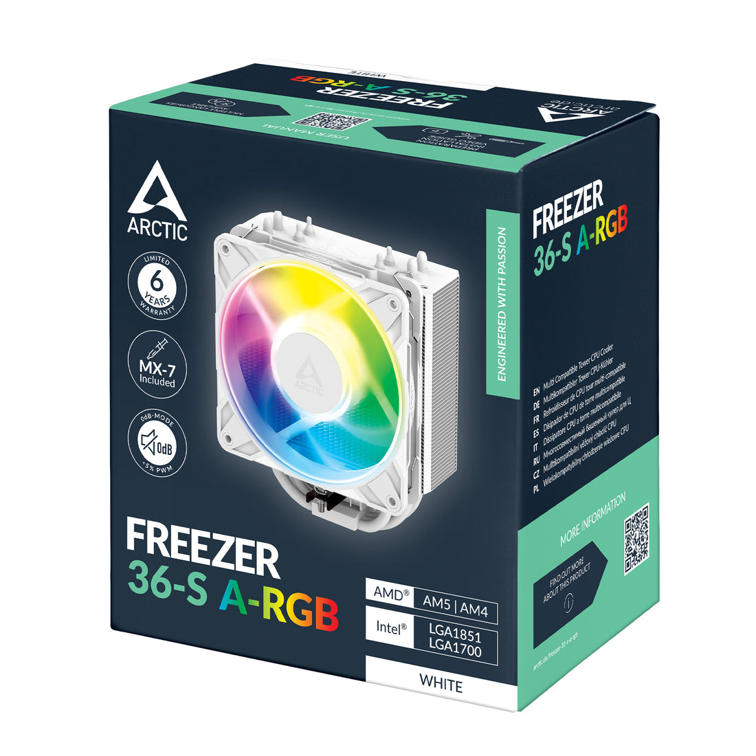ARCTIC Freezer 36-S A-RGB (White) Multi Compatible Tower CPU Cooler - image 9