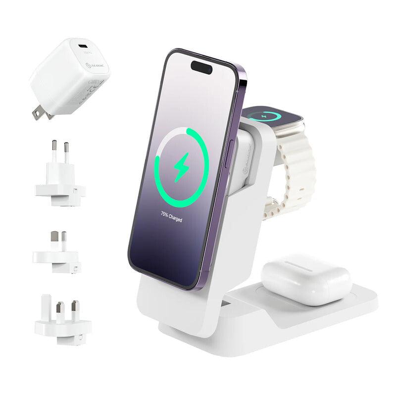 ALOGIC MFPB5KM-G mobile device charger Headset, Smartphone, Smartwatch White USB Wireless charging Fast