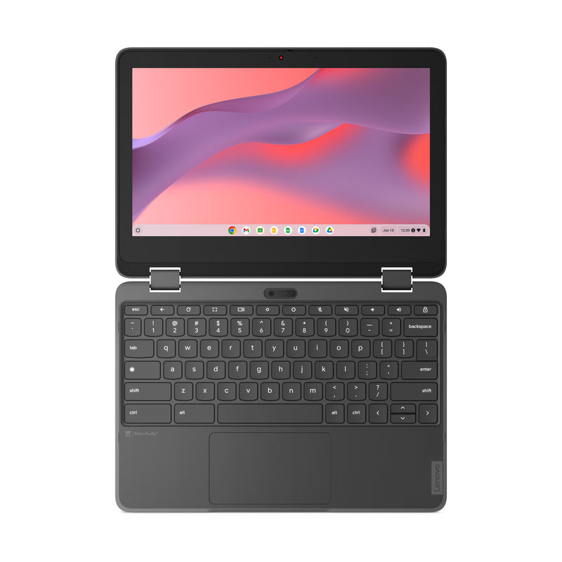 Lenovo 300e Yoga Chromebook Gen 4 MediaTek Kompanio 520 29.5 cm (11.6") Touchscreen HD 8 GB LPDDR4x-SDRAM 64 GB eMMC Wi-Fi 6 (802.11ax) ChromeOS UK English Grey