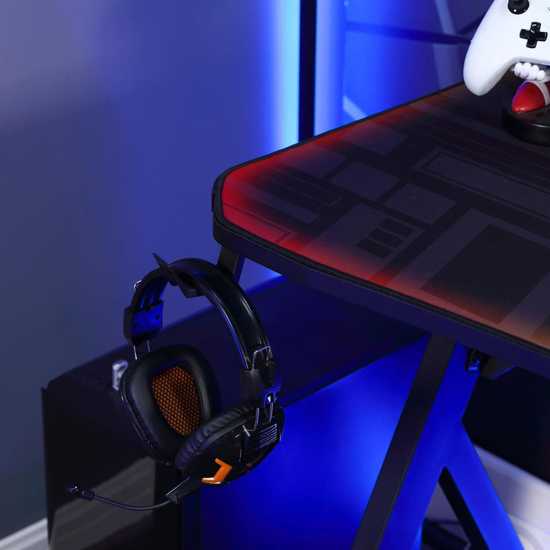 X Rocker Lumio XL Gaming Desk with 3 Sided app-controlled LED Lighting - Black
