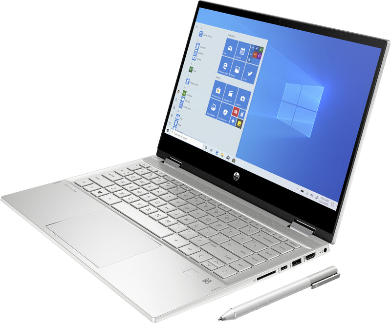 HP Pavilion x360 14-dw0005na Intel® Core™ i3 i3-1005G1 Hybrid (2-in-1) 35.6 cm (14") Touchscreen Full HD 8 GB DDR4-SDRAM 128 GB SSD Wi-Fi 5 (802.11ac) Windows 10 Home in S mode Silver