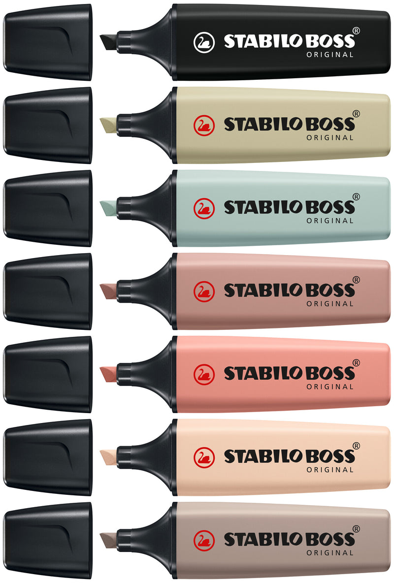 STABILO BOSS NatureColors marker 6 pc(s) Chisel tip Black, Bronze, Green, Grey, Light Green