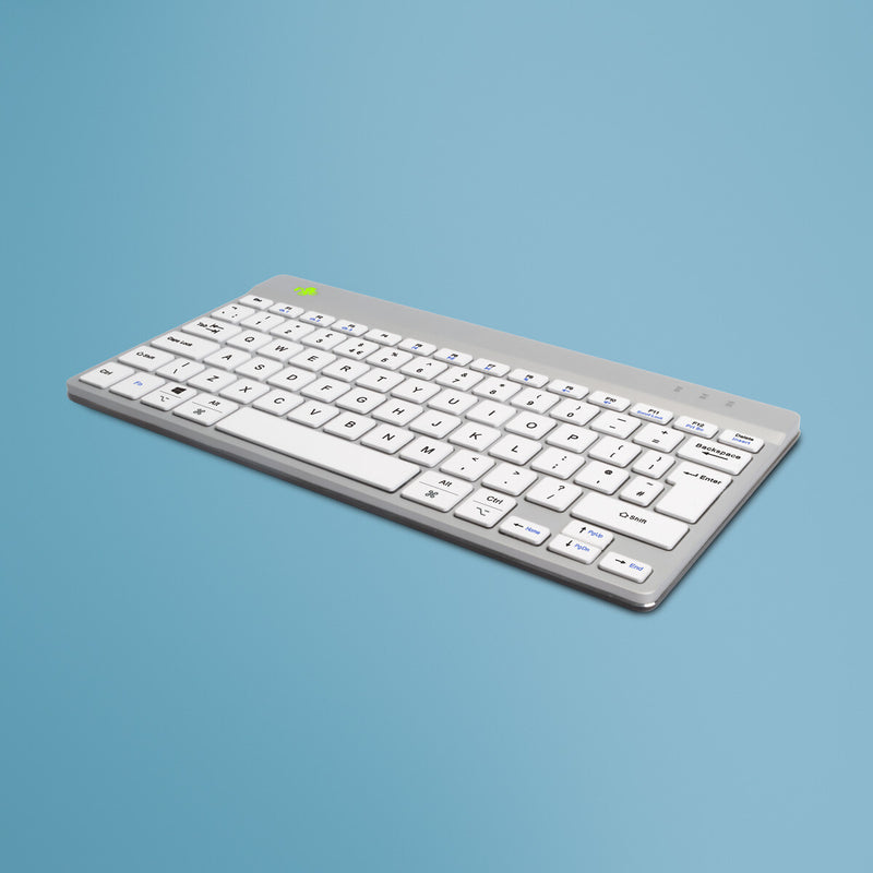 R-Go Tools Ergonomic keyboard R-Go Compact Break, compact keyboard with break software, QWERTY (UK), Bluetooth, white