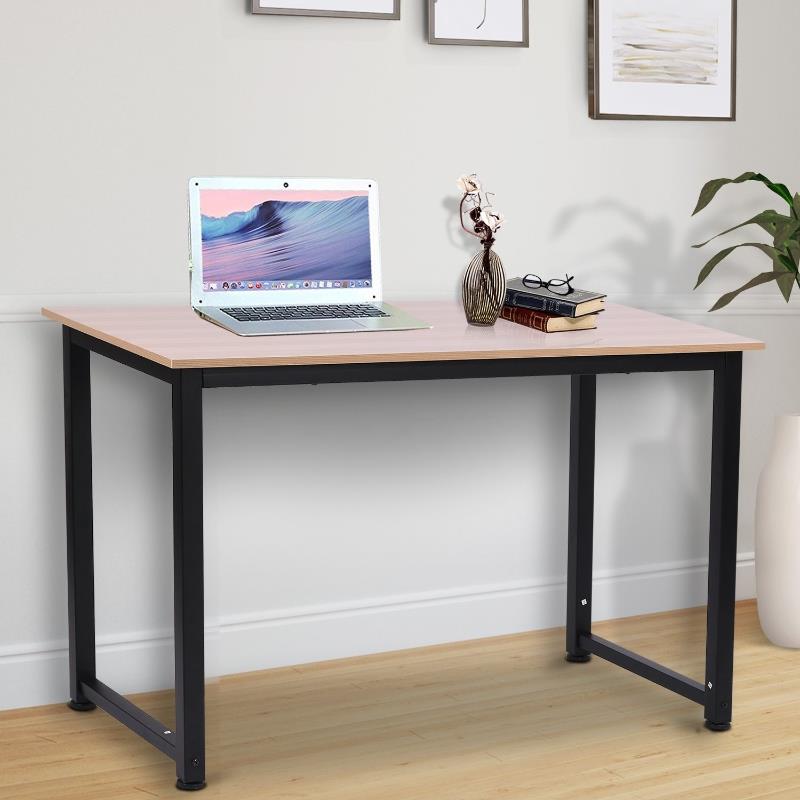 HOMCOM Computer Desk, Home Office Workstation with Adjustable Feet and Metal Frame - Black