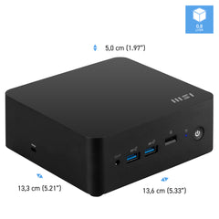 MSI Cubi NUC 1M Intel Core 7 150U (14th Gen) Barebone, NUC, SFF, Mini Computer, HTPC, (NO RAM, NO Storage, NO OS), Intel Graphics/DDR5/Dual ThunderBolt 4/Dual HDMI/Dual LAN/WiFi 6E/BT 5.3/VESA