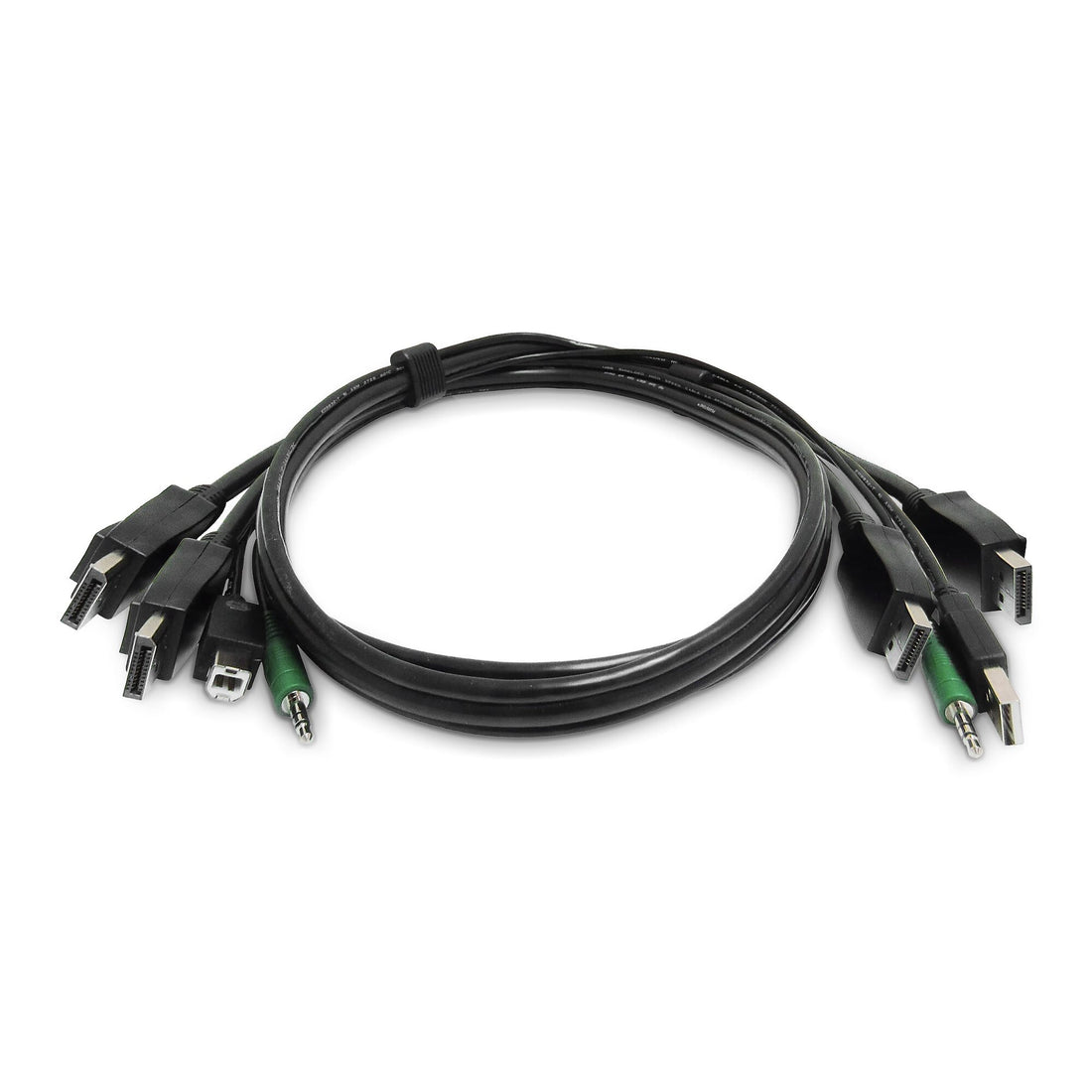 StarTech.com 6ft (1.8m) Dual-DisplayPort KVM Cable, 2x USB A to B, 3.5mm Audio, Universally Compatible Combo