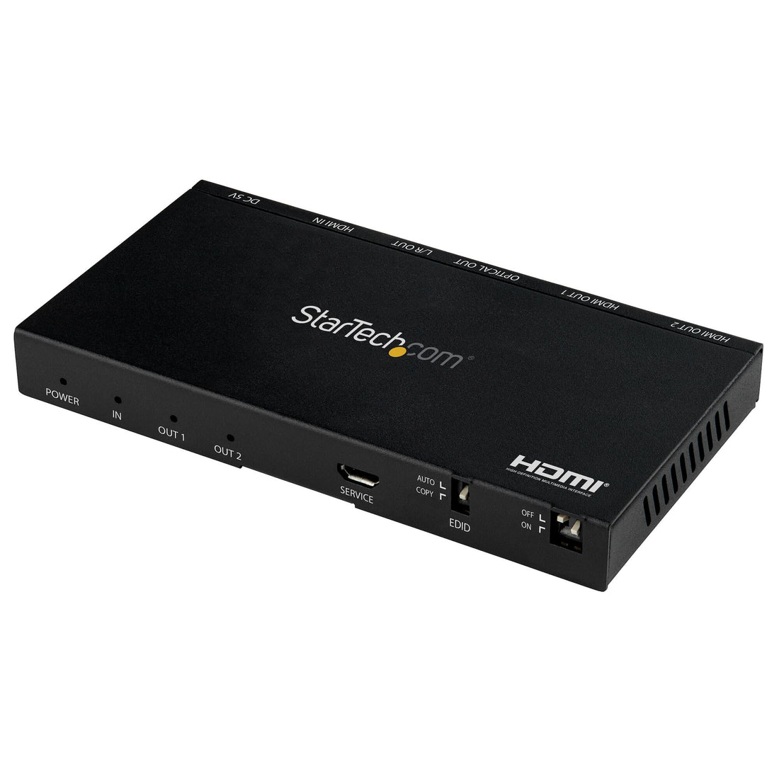 StarTech.com 2-Port HDMI Splitter (1x2) - 4K 60Hz UHD HDMI 2.0 Audio Video Splitter w/ Scaler & Audio